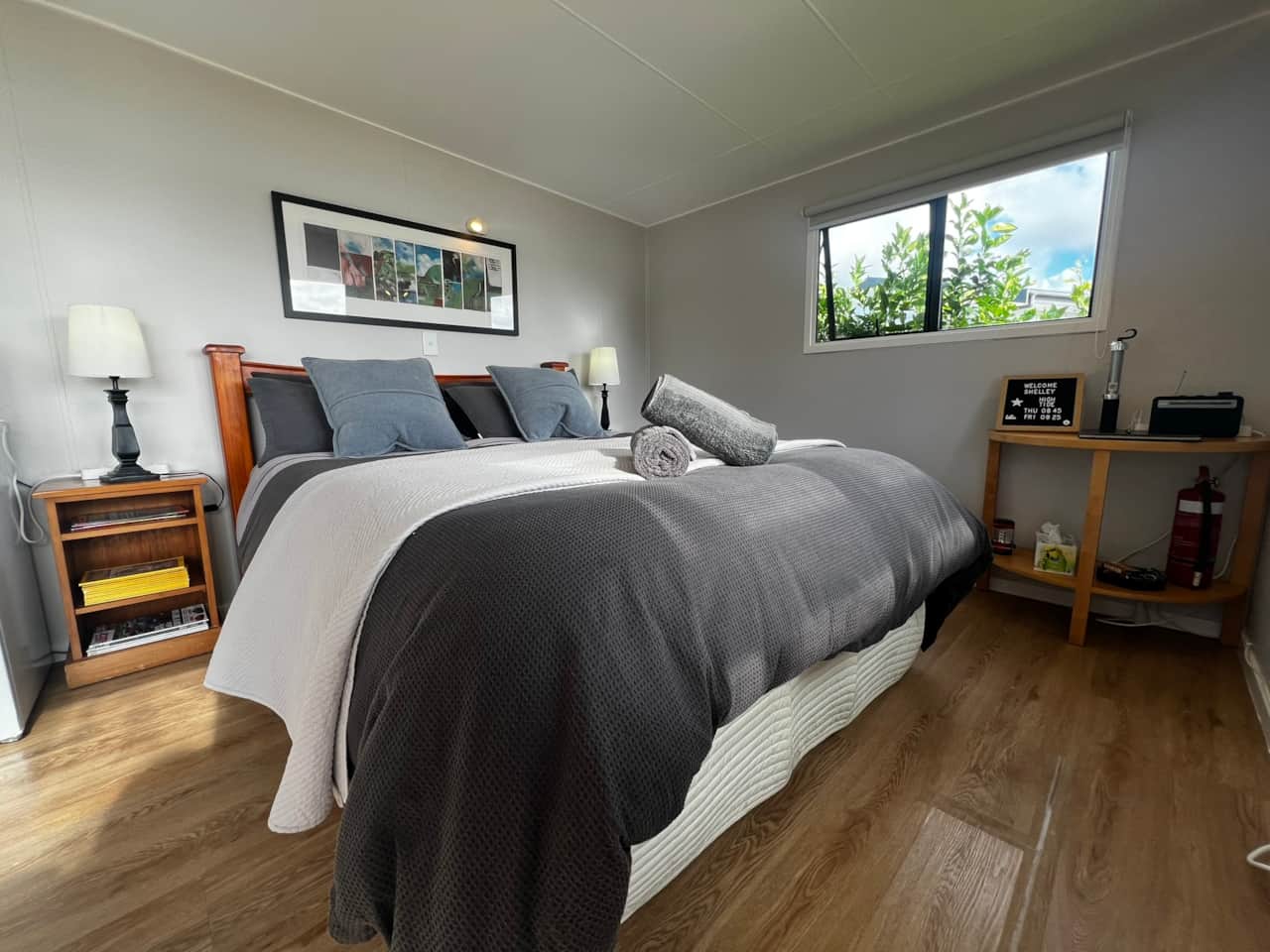Queen size bed with electric blankets
