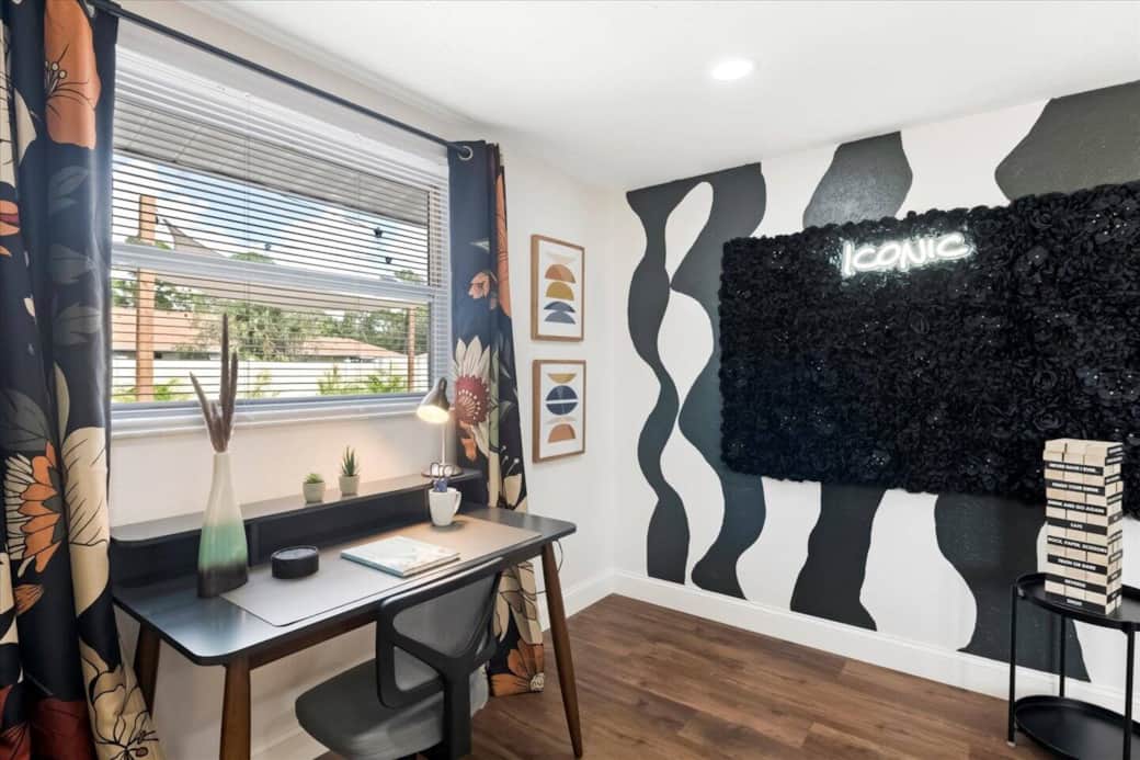 Step into your star-studded study corner — where inspiration meets style. This dedicated workspace offers natural light, chic décor, and all the essentials to make working remotely feel iconic. Perfect for digital nomads and dreamers alike!.