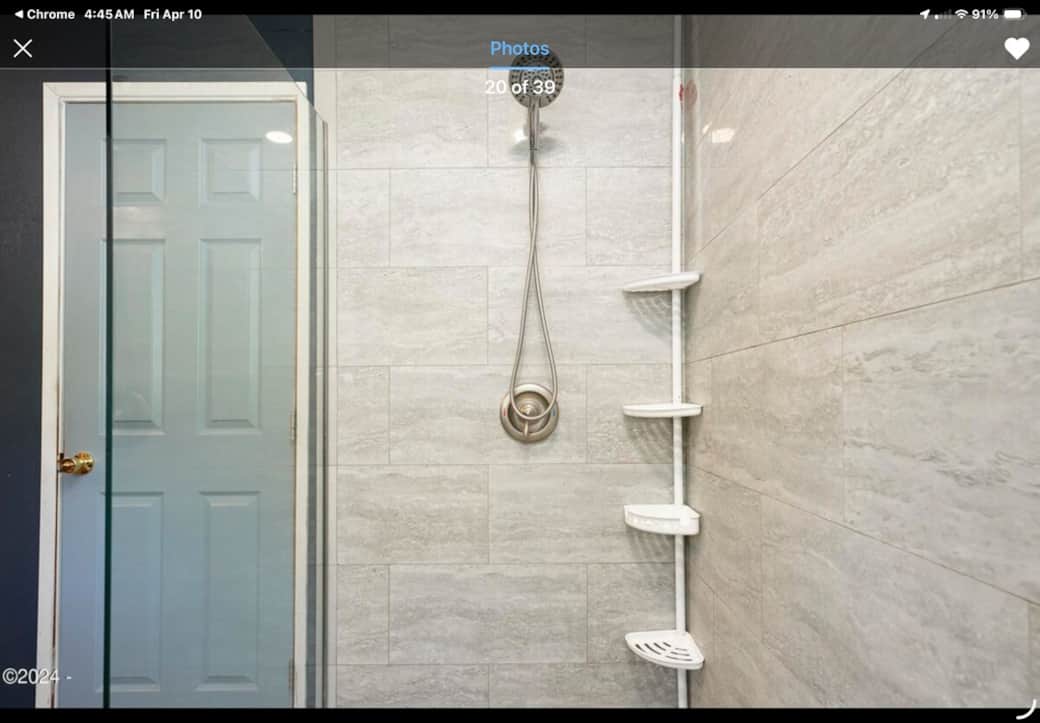 Shower in Master bathroom 