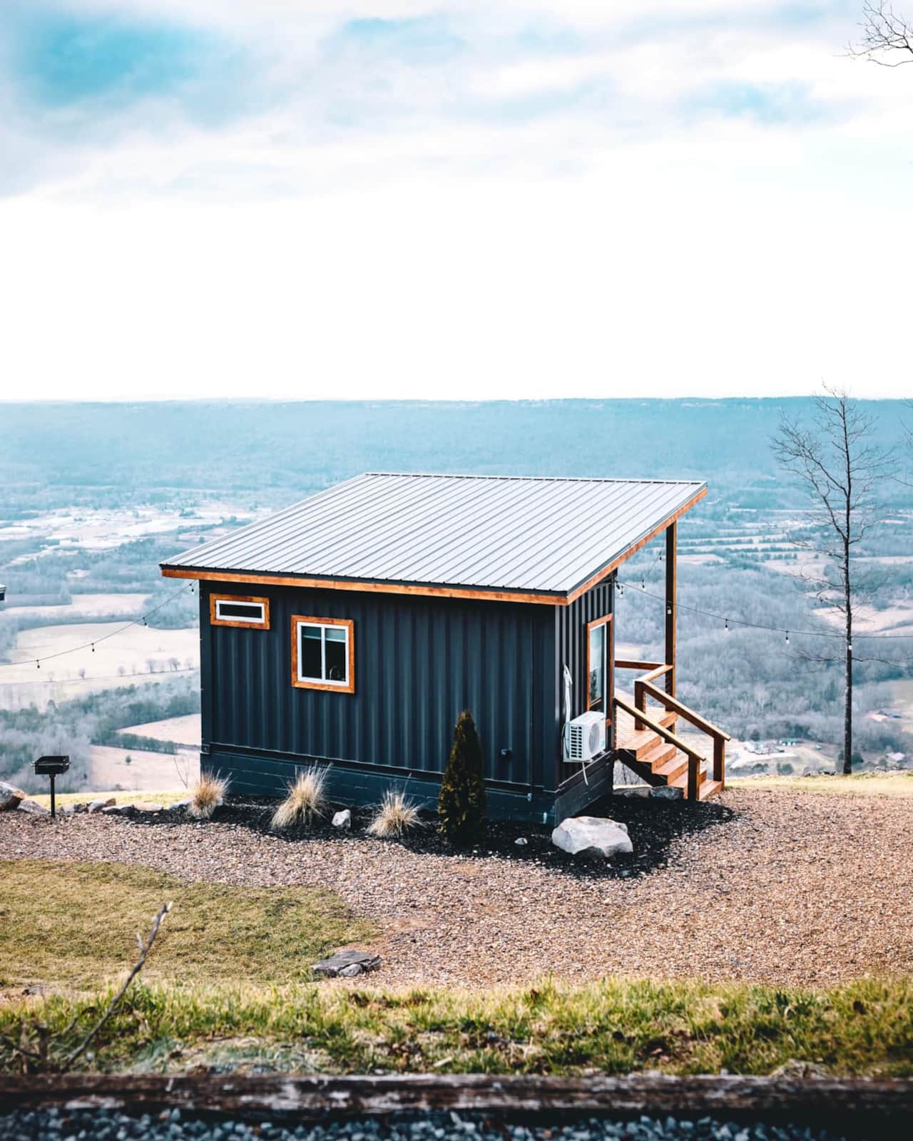 From above, the Belvedere Box rests peacefully atop the mountain.