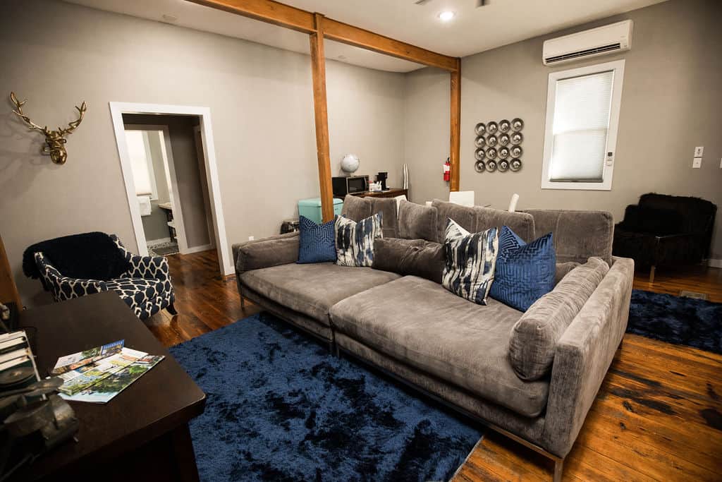Trust us you are not going to want to get up from this oversized, comfy couch!