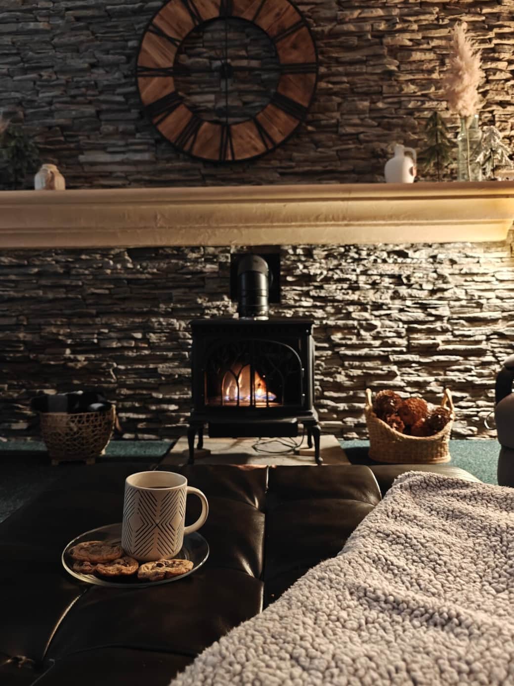 Cozy evenings by the fire in the great room Cozy evenings by the fire in the great room