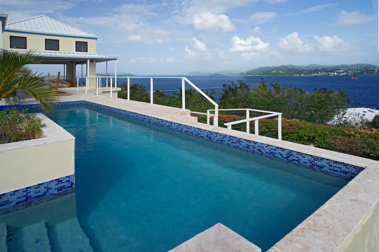 Large Pool Overlooking BVI, St. John, & Christmas Cove