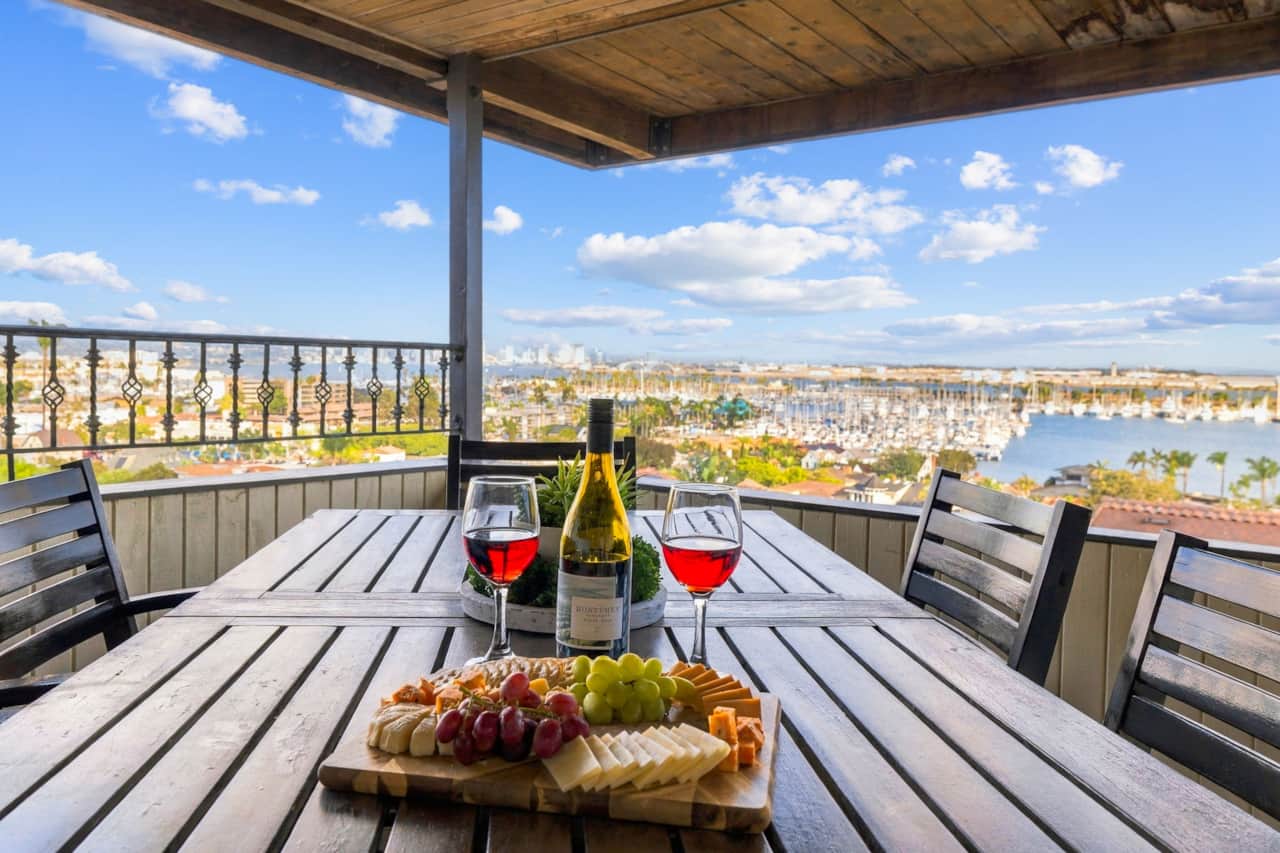 Covered Outdoor Dining with Panoramic Marina Views
