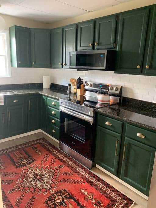 Fully stocked kitchen with all the essentials needed for cooking. Fully stocked kitchen with all the essentials needed for cooking.