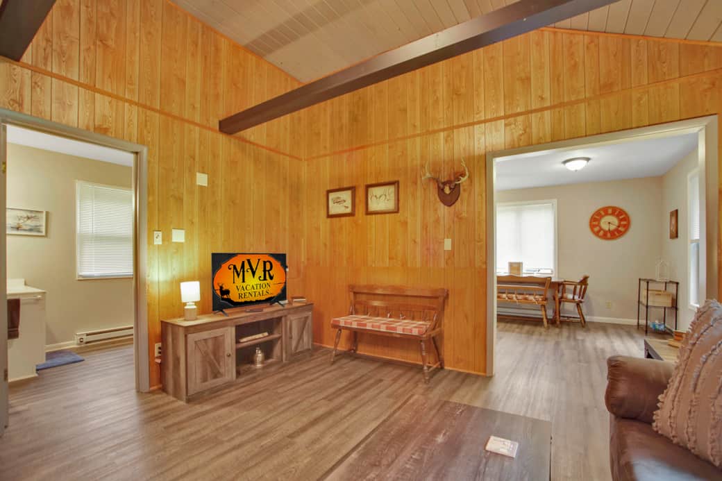 2 bed, 1 bath, 1 sleeper sofa, sleeps 6