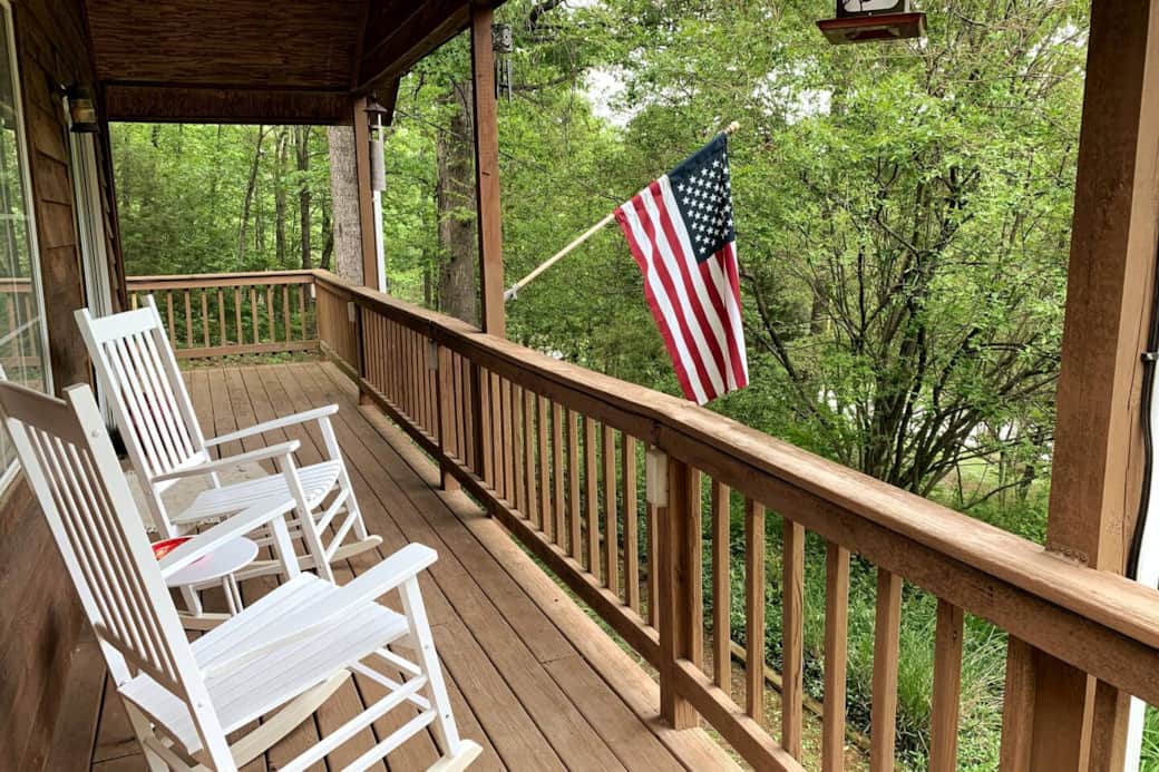 relax on the covered porch