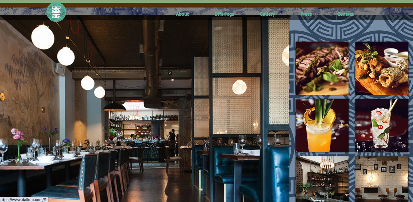 Exterior view of Dailo, a notable restaurant in Toronto, situated conveniently close to Posh Digs homes. This image captures the inviting ambiance of the restaurant, highlighting its appeal to guests staying in the nearby short-term rentals.