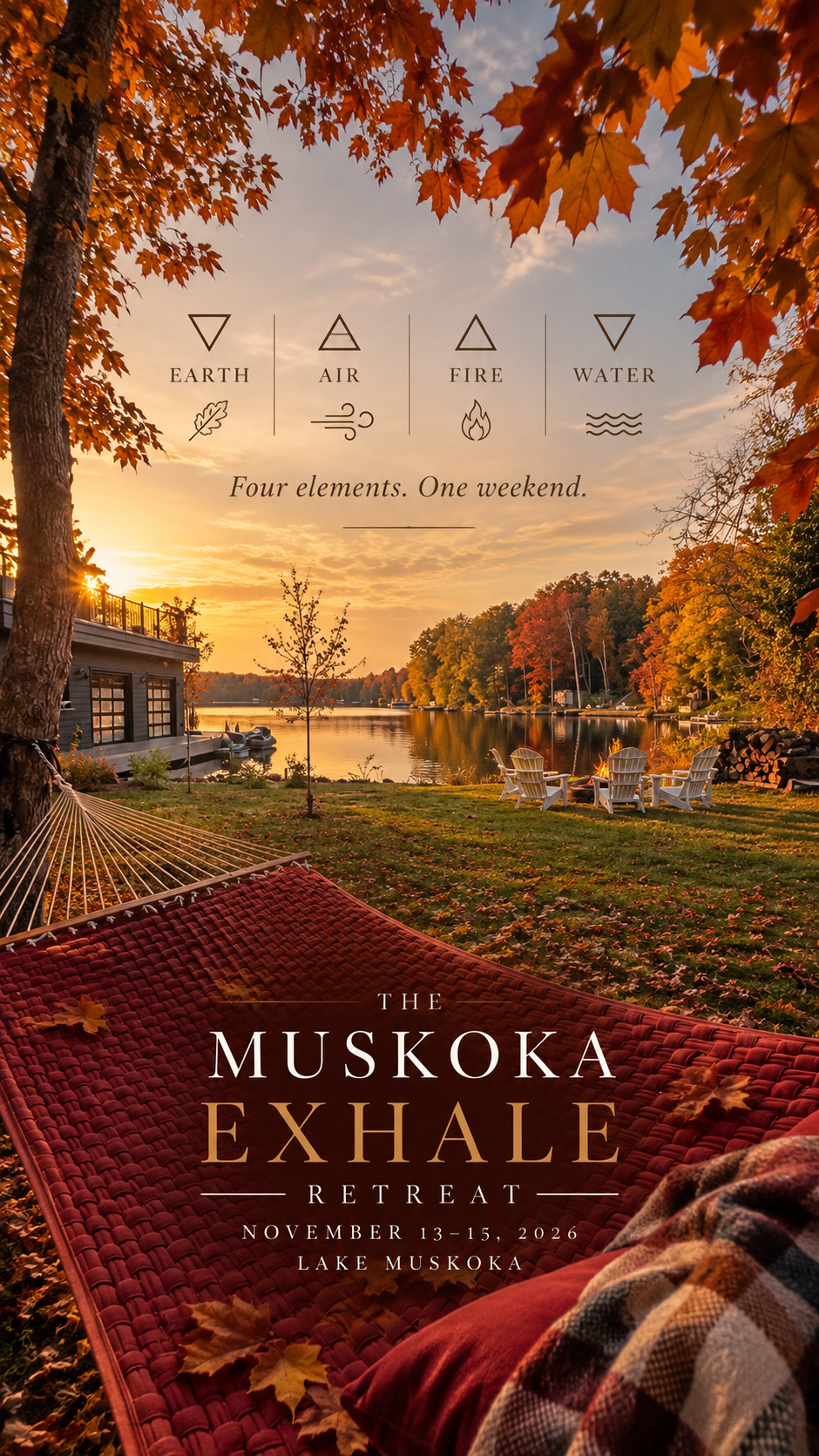 The Muskoka Exhale Retreat, November 13–15, 2026, Lake Muskoka
