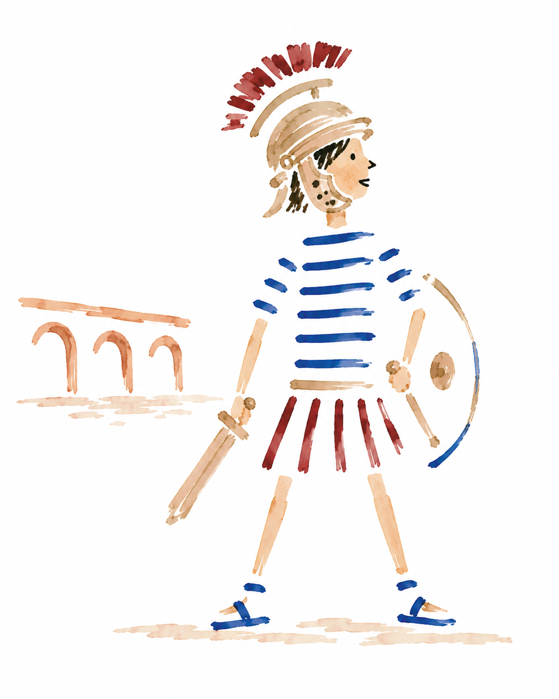 Roman gladiator illustration for children