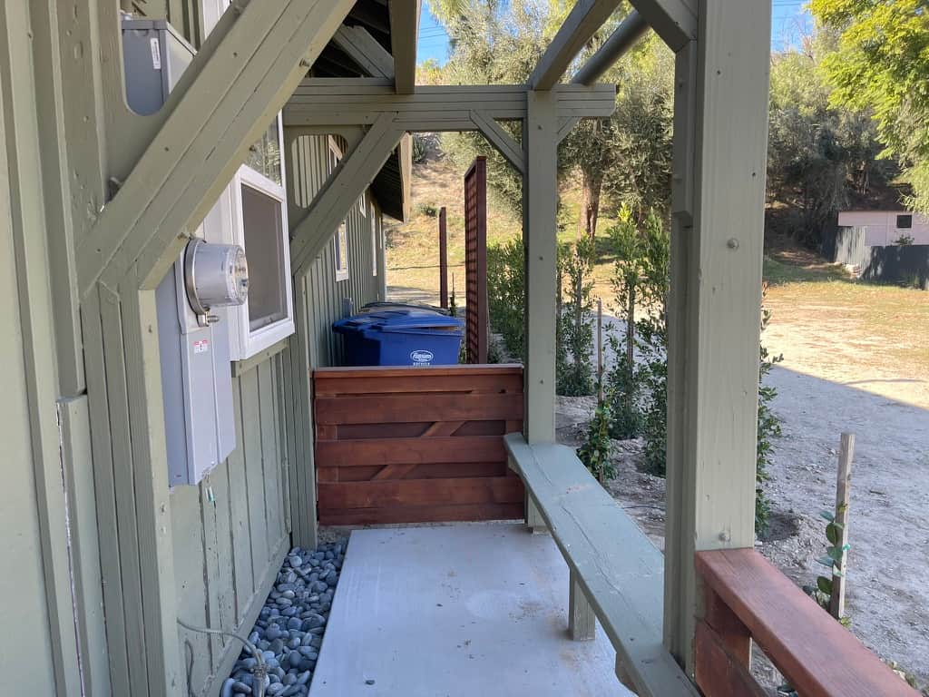 Bench Area on the Side of the House