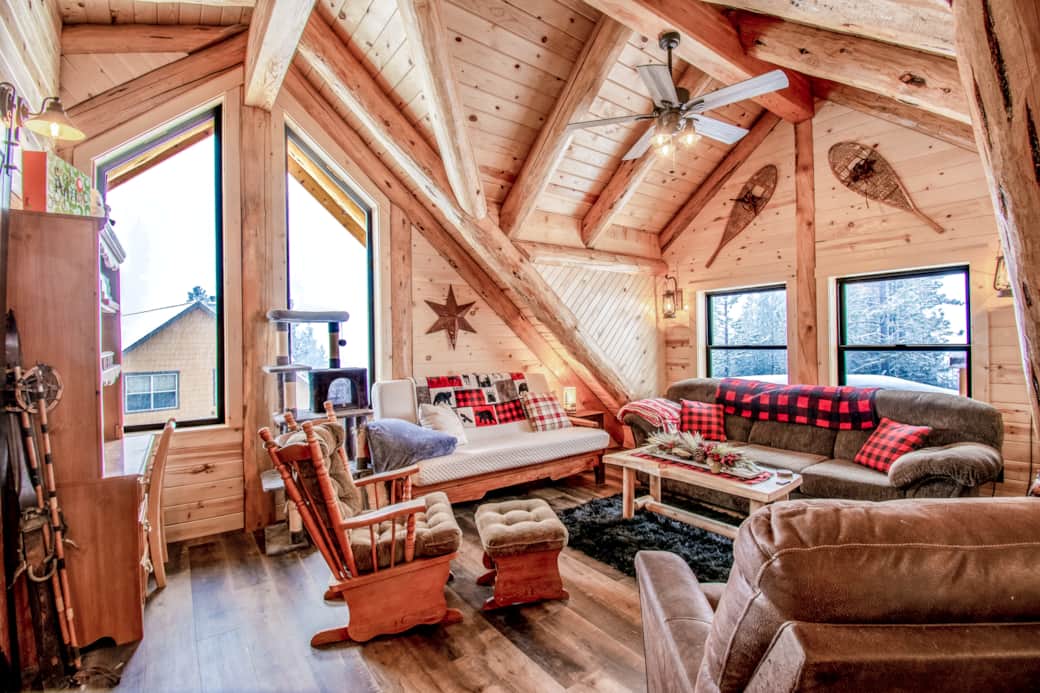 Living area (semi-private) in the upstairs loft, outside the Summit Suite.