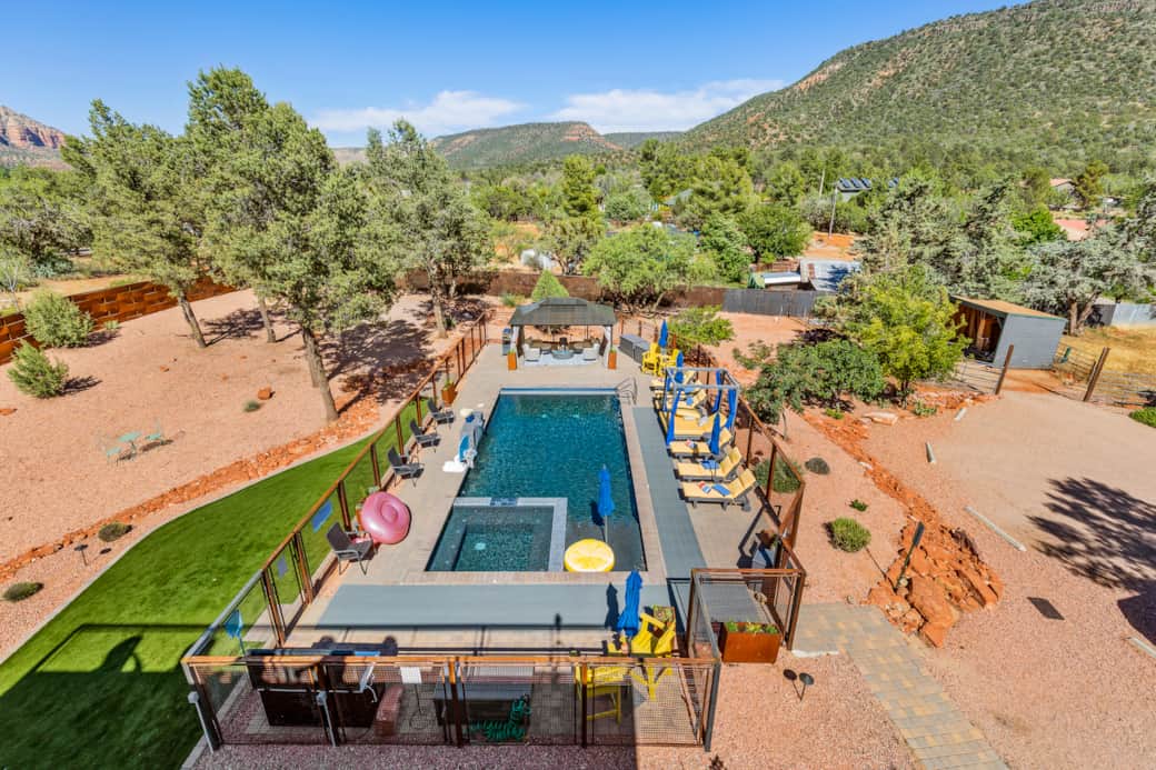 Heated, salt water, resort-style pool and hot tub. 