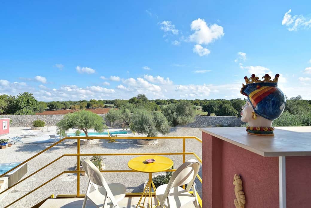 Casa Farlisa - Vista sulla campagna dal terrazzo al primo piano. Esposizione nord est.