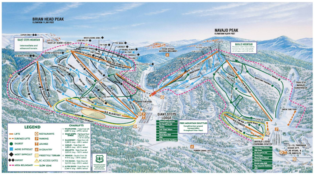 Brianhead map Brianhead map
