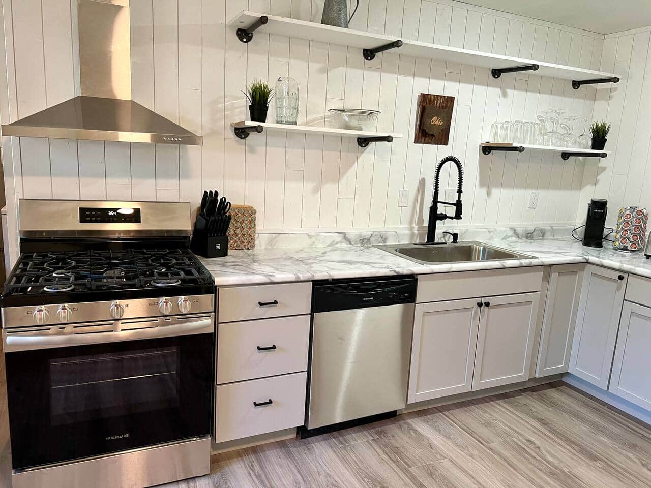 Fully stocked modern kitchen