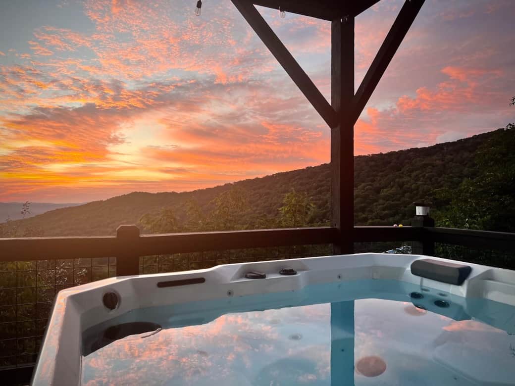 Hot springs spa on bottom deck