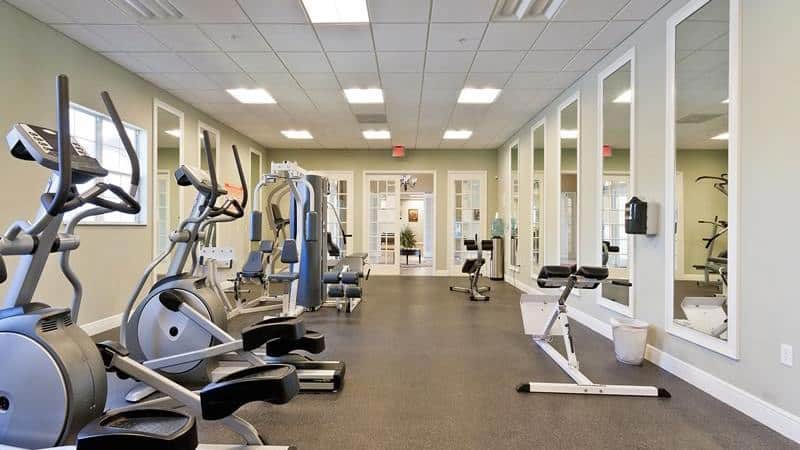 The fitness and exercise room