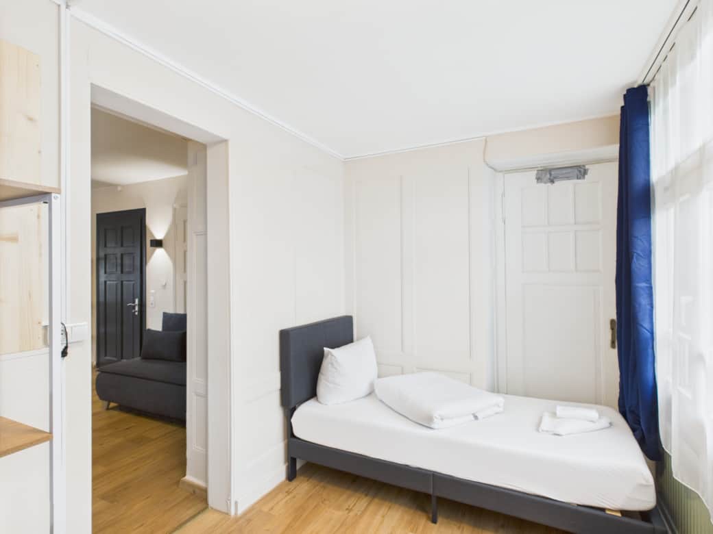 Schlafzimmer mit 2 bequemen Einzelbetten Schlafzimmer mit 2 bequemen Einzelbetten