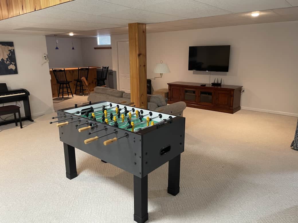 Basement view with bar