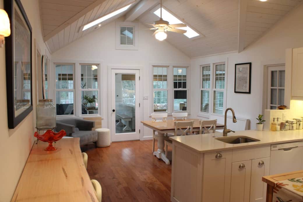 The view from the bar in the kitchen.