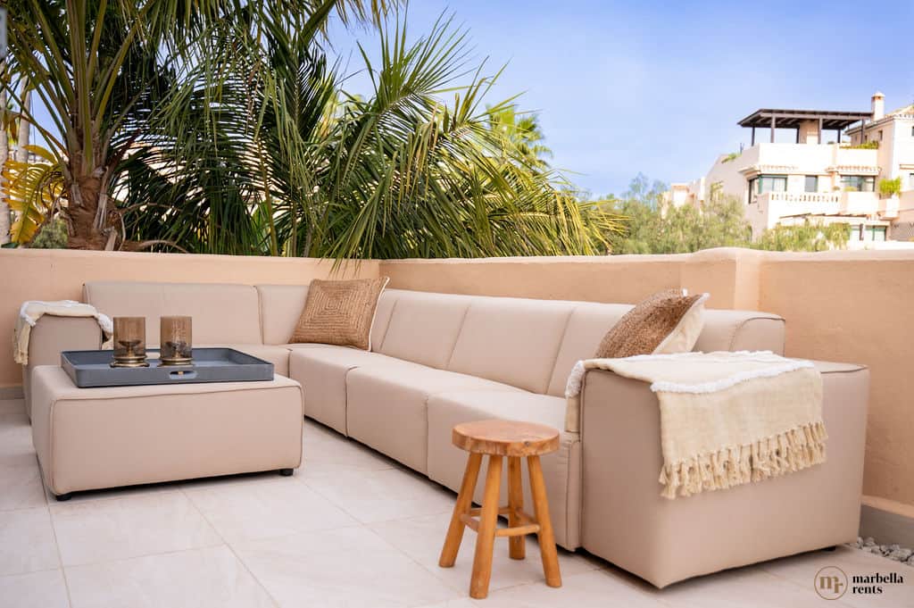 Comfortable outdoor lounge area.