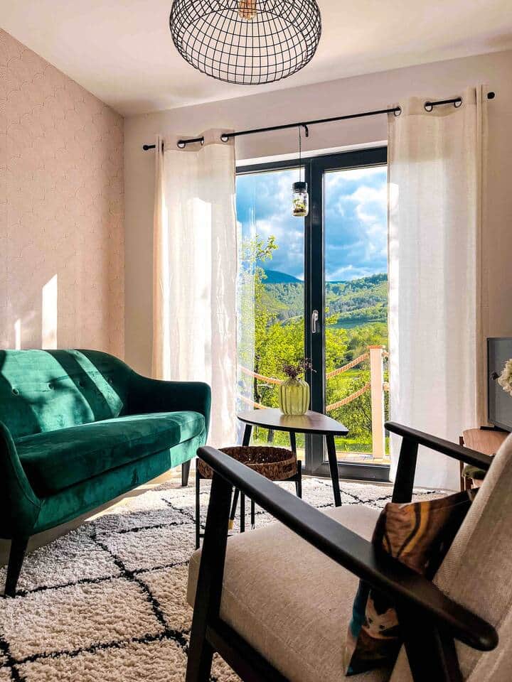 Livingroom with a view over the valley Livingroom with a view over the valley