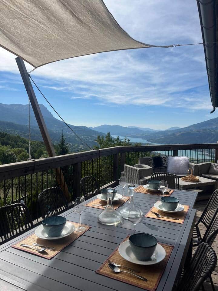 terrasse vue sur le lac villa Les Chemins Croisés