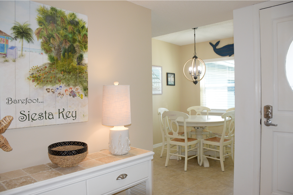 A small touch of style right as you walk in.
