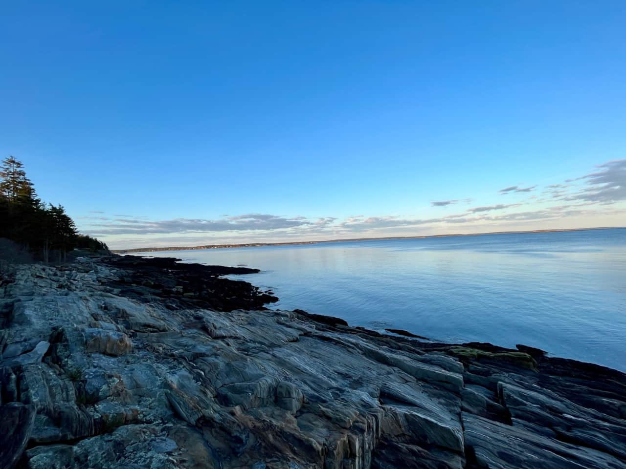 Shoreline to north
