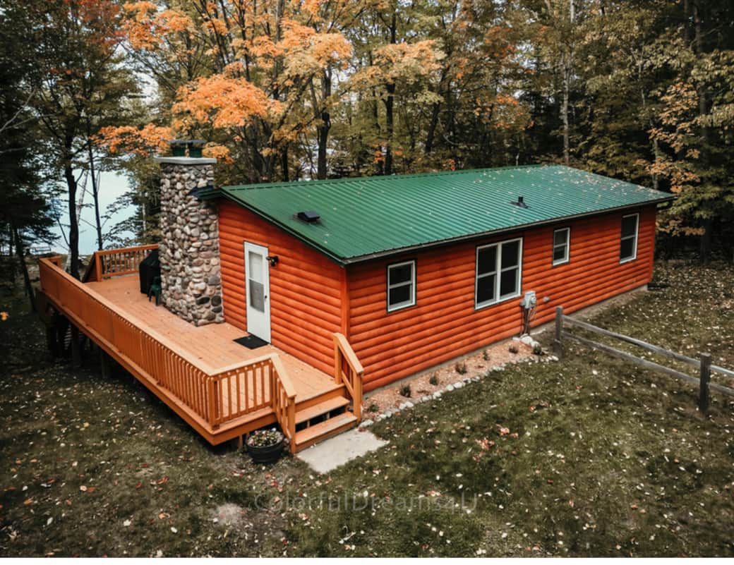 Ariel view of cottage