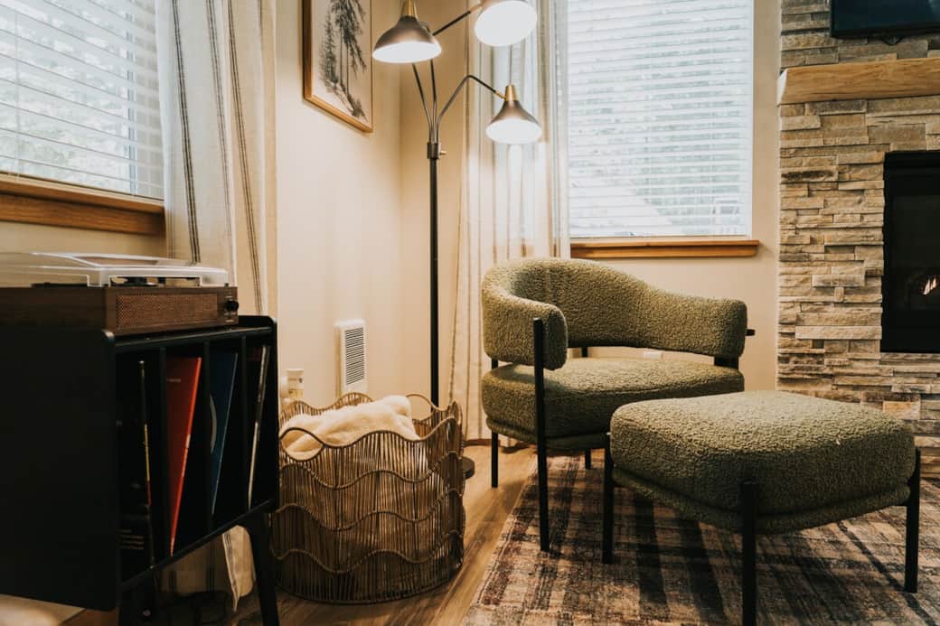 Unwind with a good book, your favorite record, and a cozy spot by the fire.