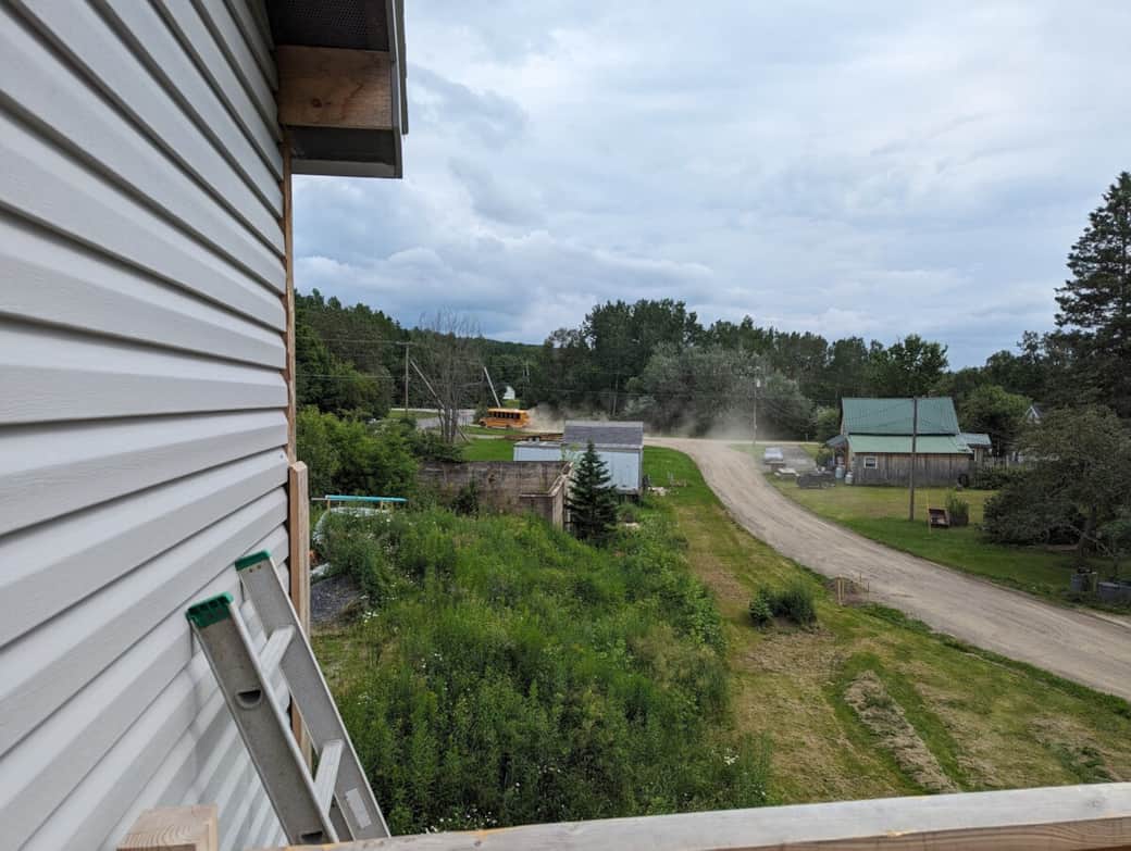 The backyard has changed, updated pics are posted. But if you head from the house up that dirt road, take a right and you are about the same distance to the ITS 88. A left turn on the trail to PI, & a right will head north to Caribou.