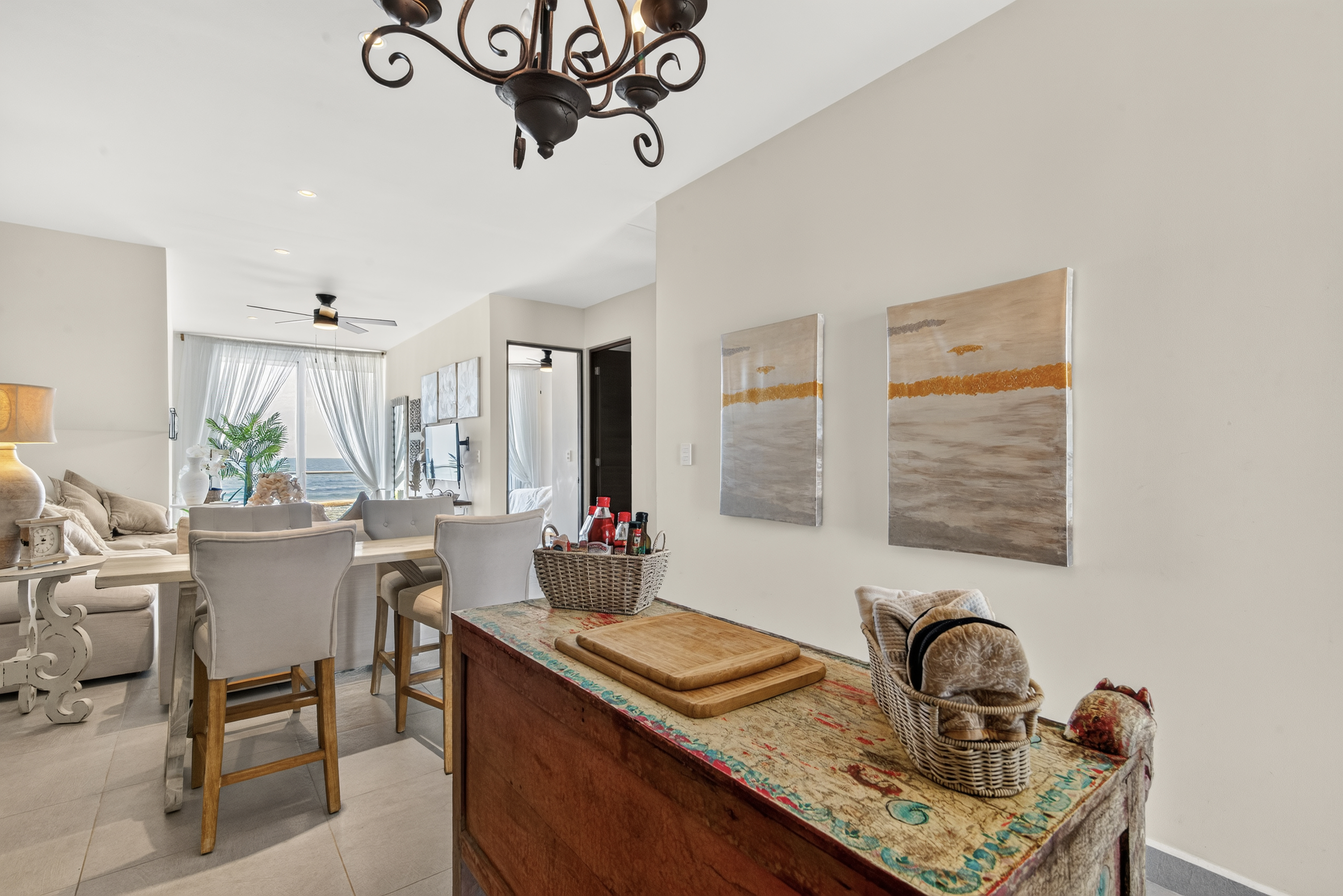 Enjoy every meal with breathtaking Caribbean Sea views from the bright and inviting dining area.