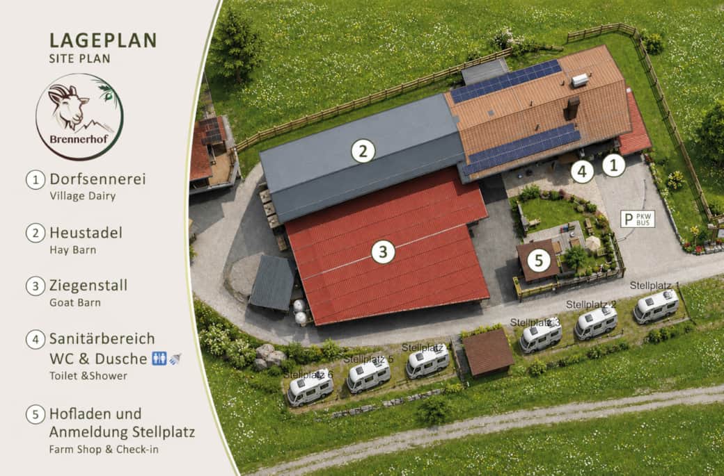 Lageplan Brennerhof inkl Stellplatzbezeichnung