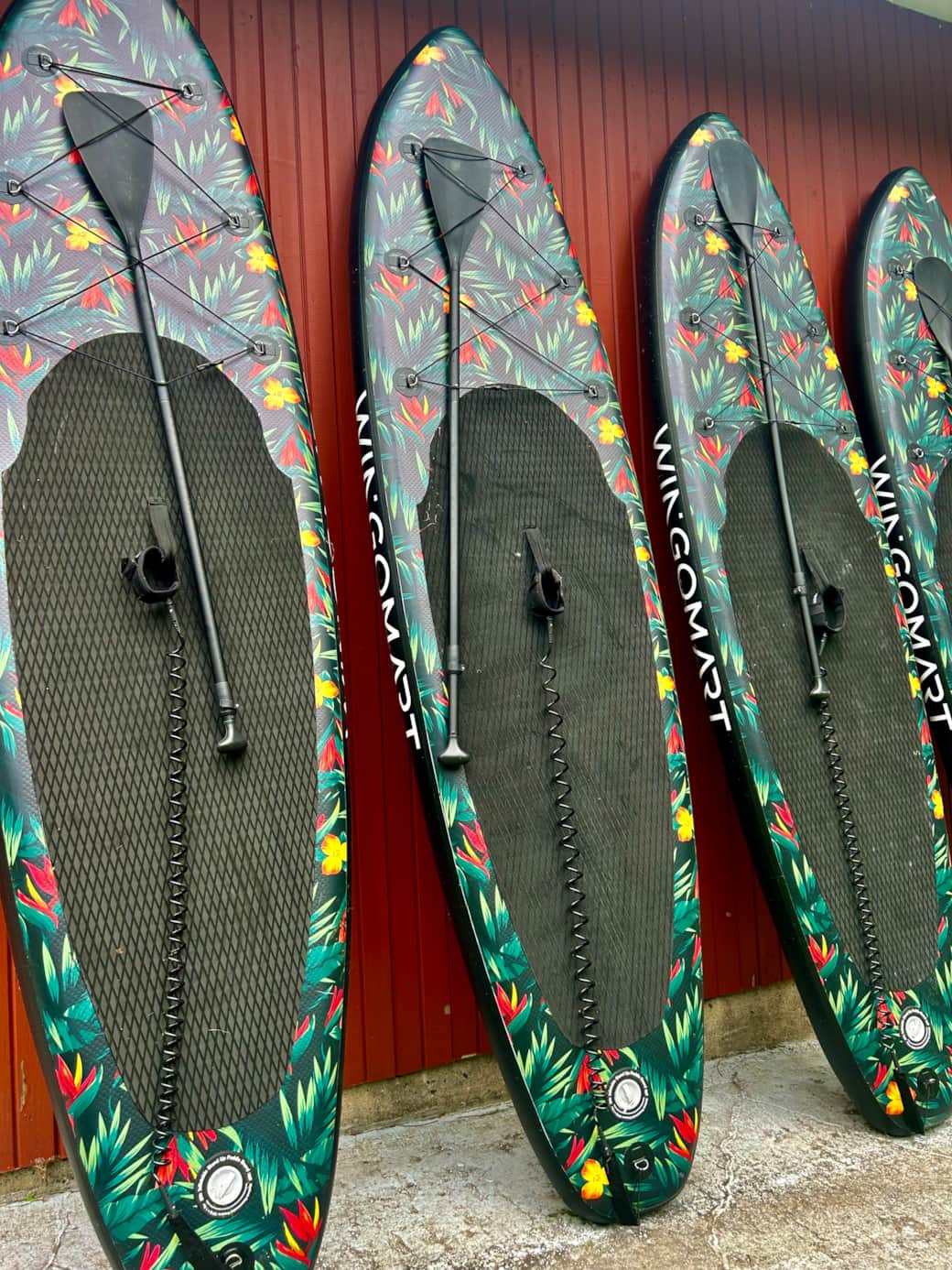 “Paddle boards and kayaks for rent: Bring your sense of humor and balance.”
