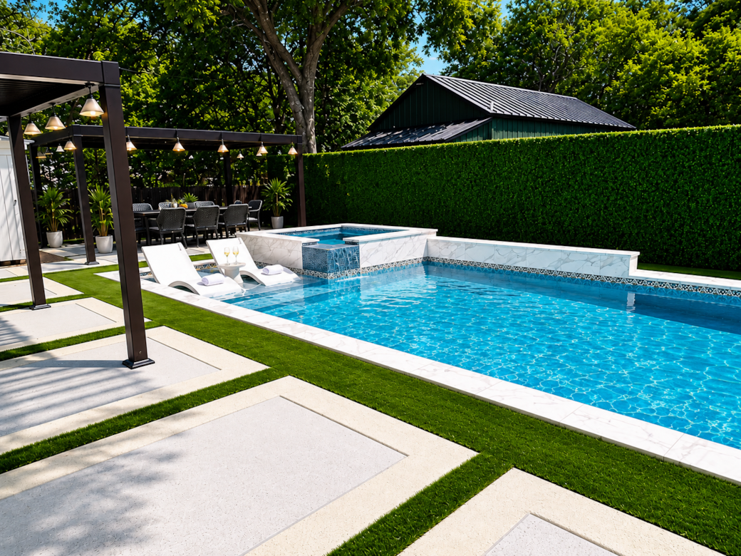 Your outdoor oasis with a stunning heated pool and hot tub, right in the heart of DT Fredericksburg!