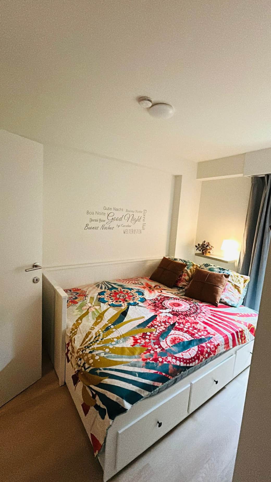 Tweede slaapkamer is modulair : hier gebruikt als tweepersoonskamer (bed 1,60m)
