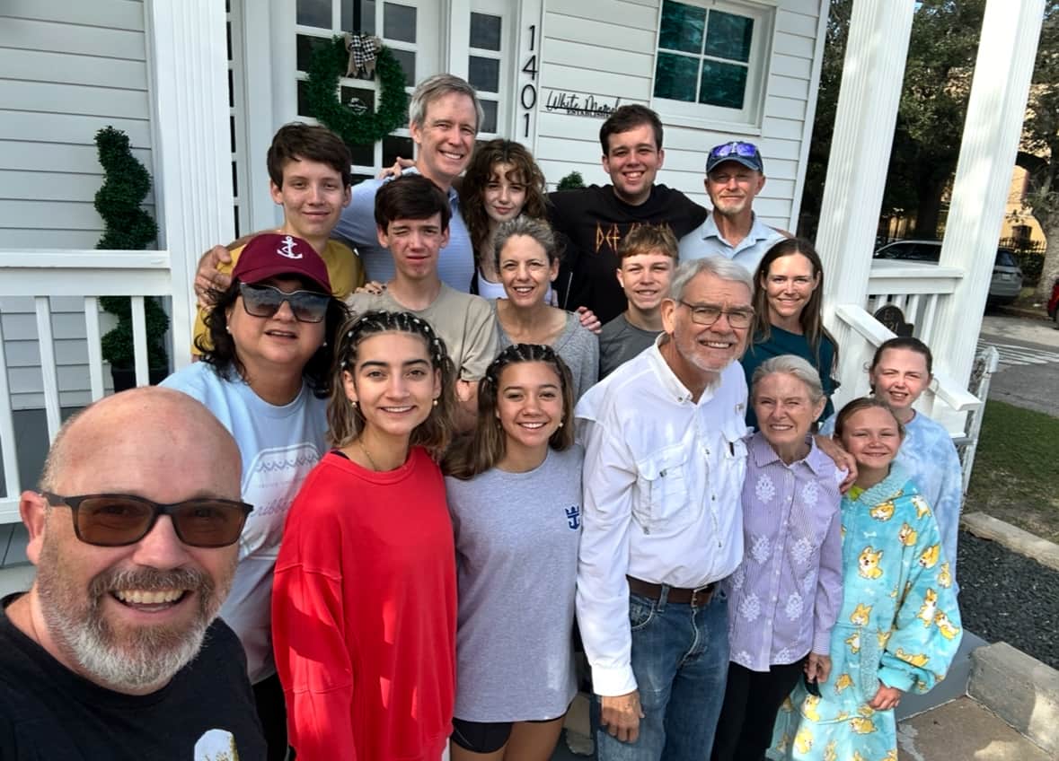 Family reunion gathering at White Magnolia Galveston