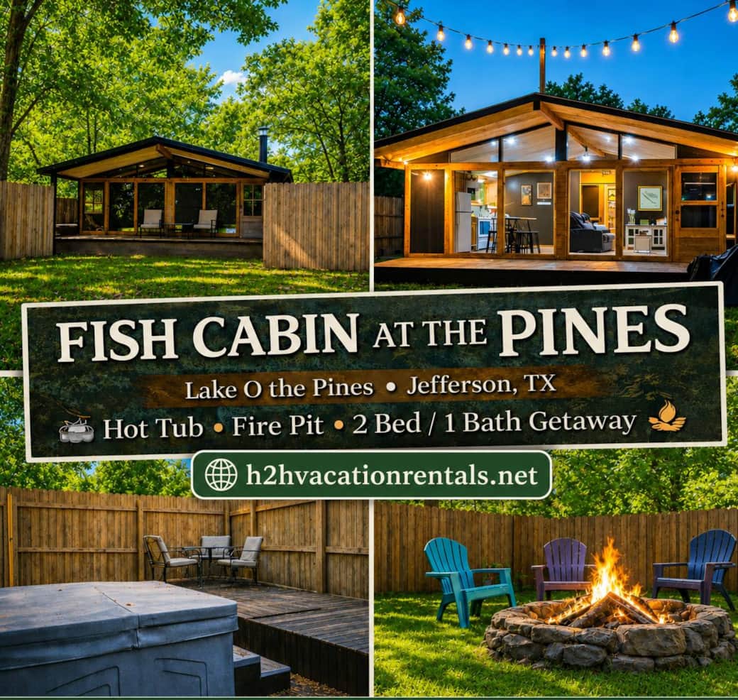 Welcome to Fish Cabin at the Pines - Lake O the Pines - Jefferson, Tx Welcome to Fish Cabin at the Pines - Lake O the Pines - Jefferson, Tx