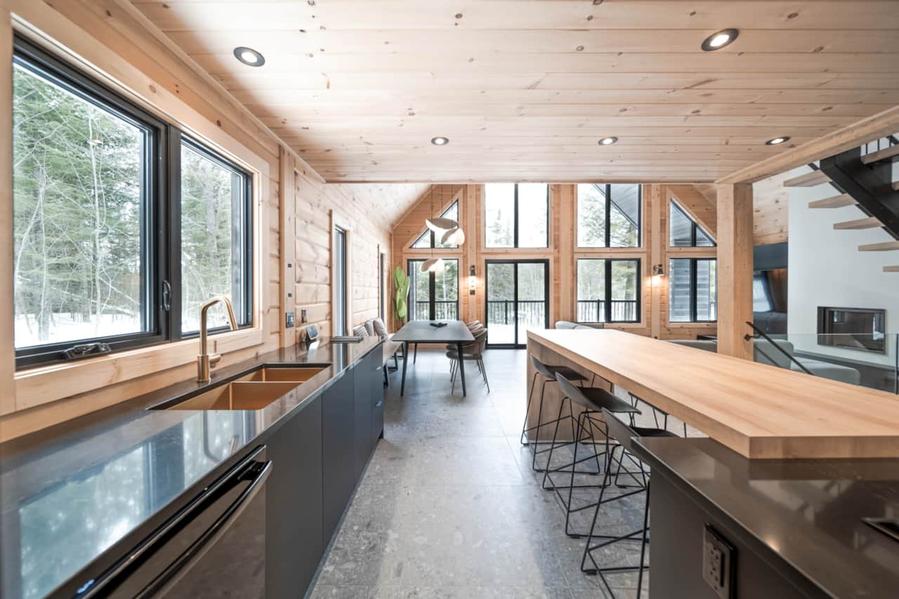 Kitchen with large work space-"Le Mitik Kanata Tremblant, Amherst, QC"