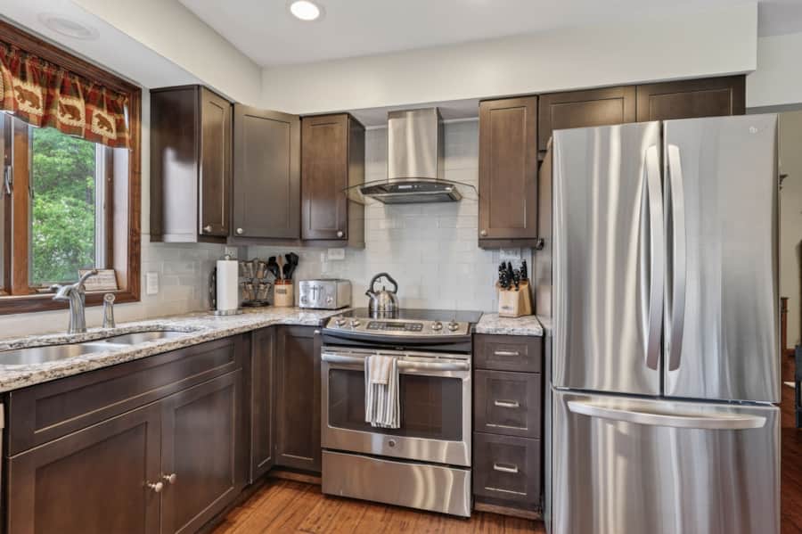 Kitchen with stainless appliances