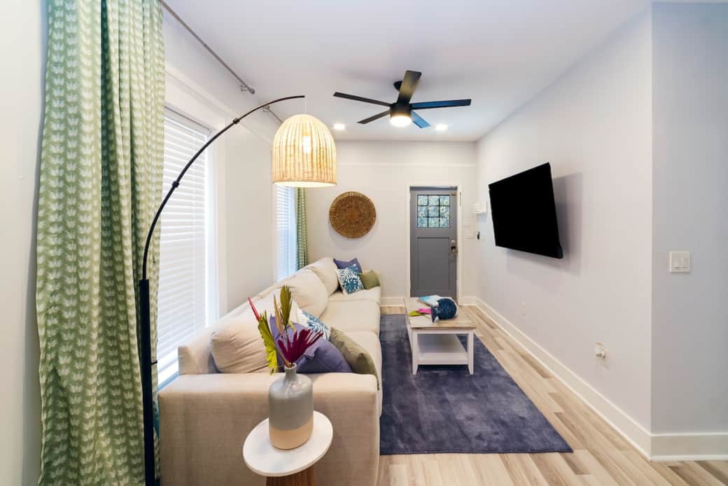 65-inch TV and full couch 65-inch TV and full couch