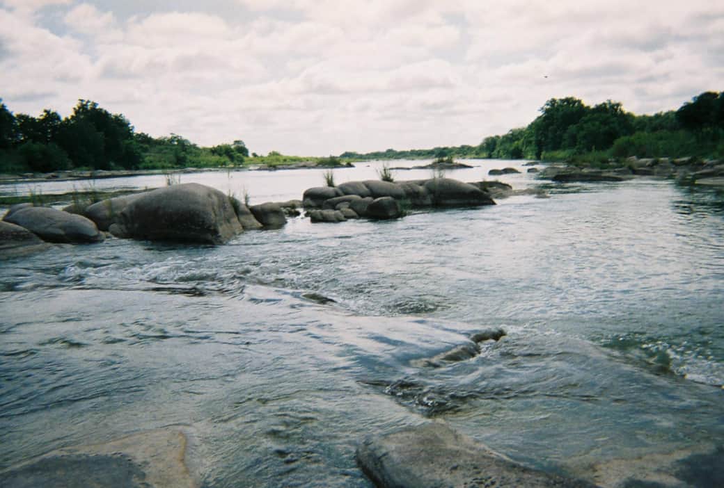 Llano River Rapids in Front of Cabin