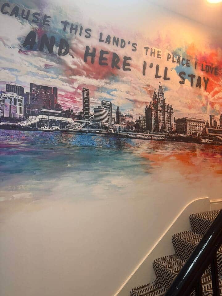 mural of Liverpool skyline 
