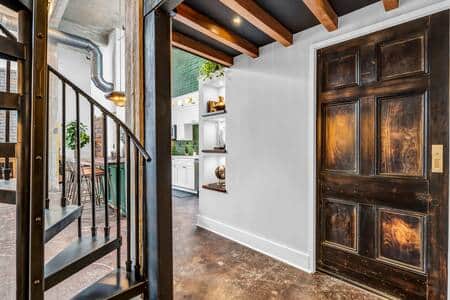 Custom wood work and ambient lighting throughout 