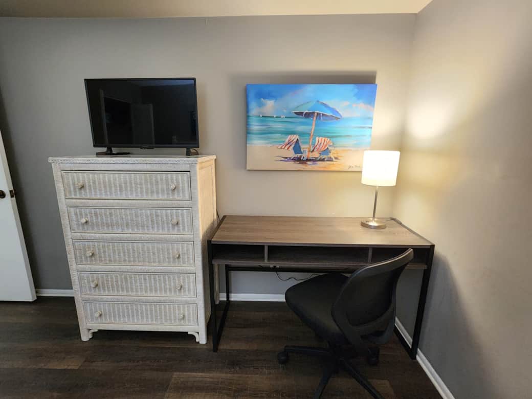 Guest bedroom with computer desk