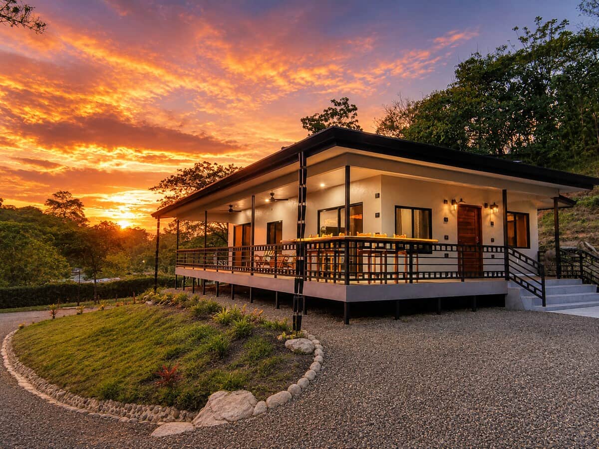 Sunset skies, warm lights, and a peaceful veranda made for slow evenings in nature.  