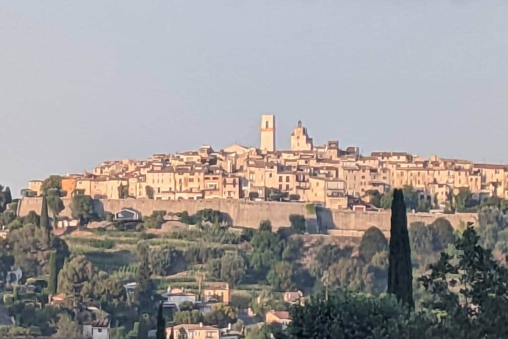 View of St Paul de Vence from the terrace