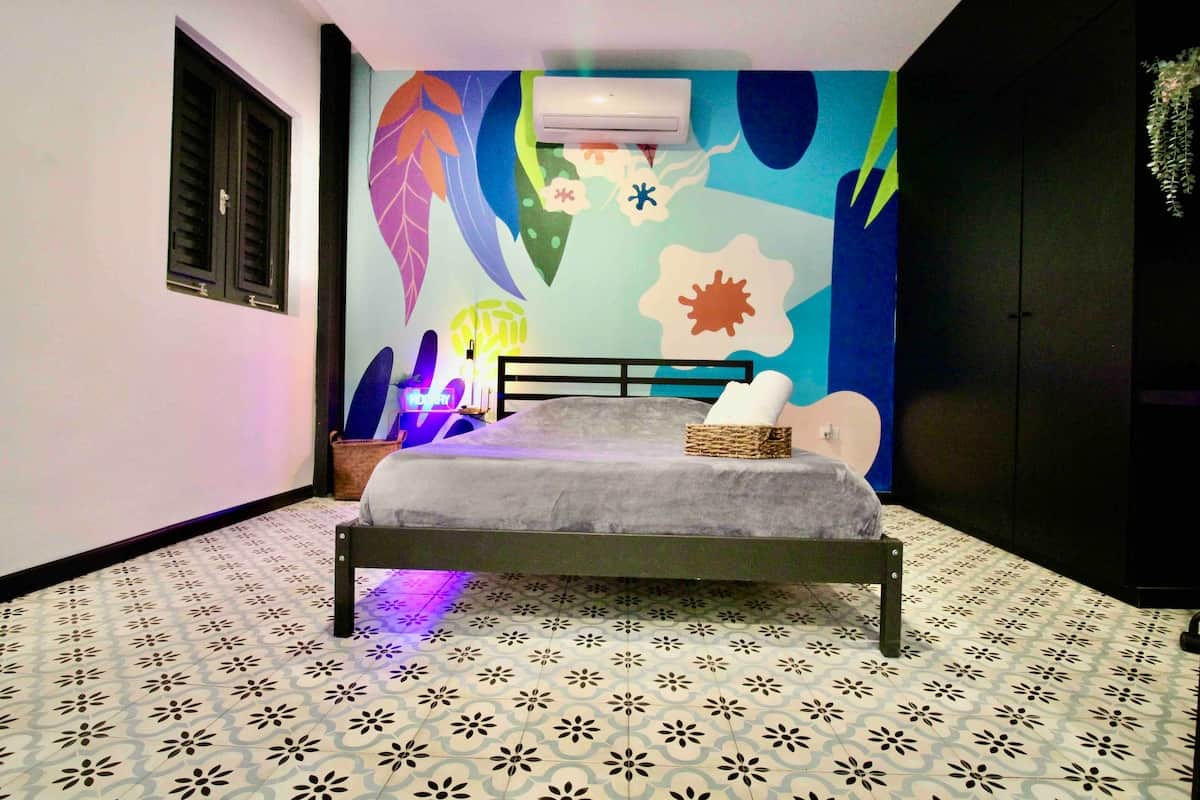 Unwind in our comfortable queen-size memory foam beds, designed to provide just the right level of firmness.